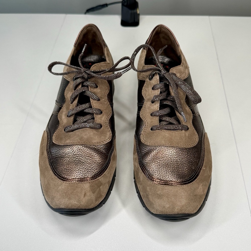 Mephisto Mobils Patrizia Brown Leather Wedge Sneakers Womens Size 7.5 US 5 EUR